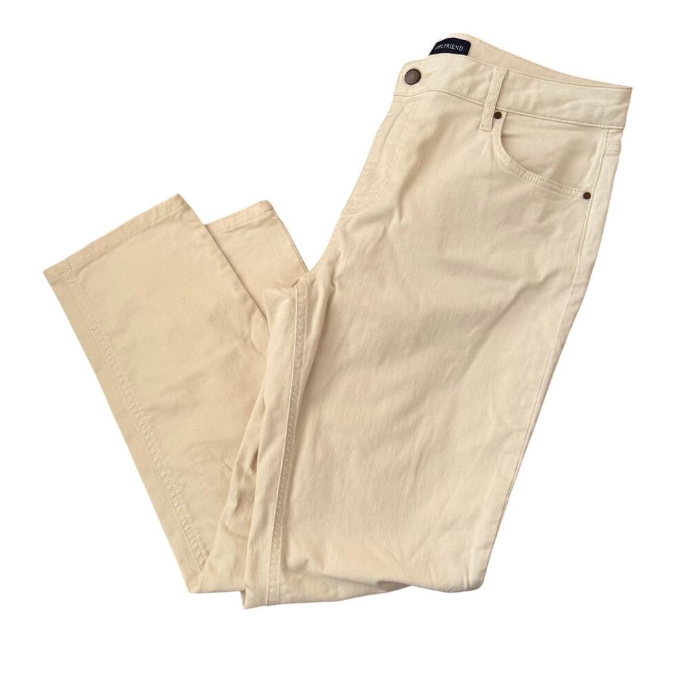 Boden Girlfriend Cream Denim Straight Leg Jeans Size 12 Regular Classic Preppy - Picture 10 of 10